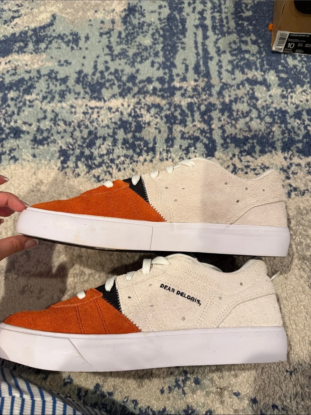 Jordan Low-Top Sneakers in Orange, Cream and Black size 10 men brand new
